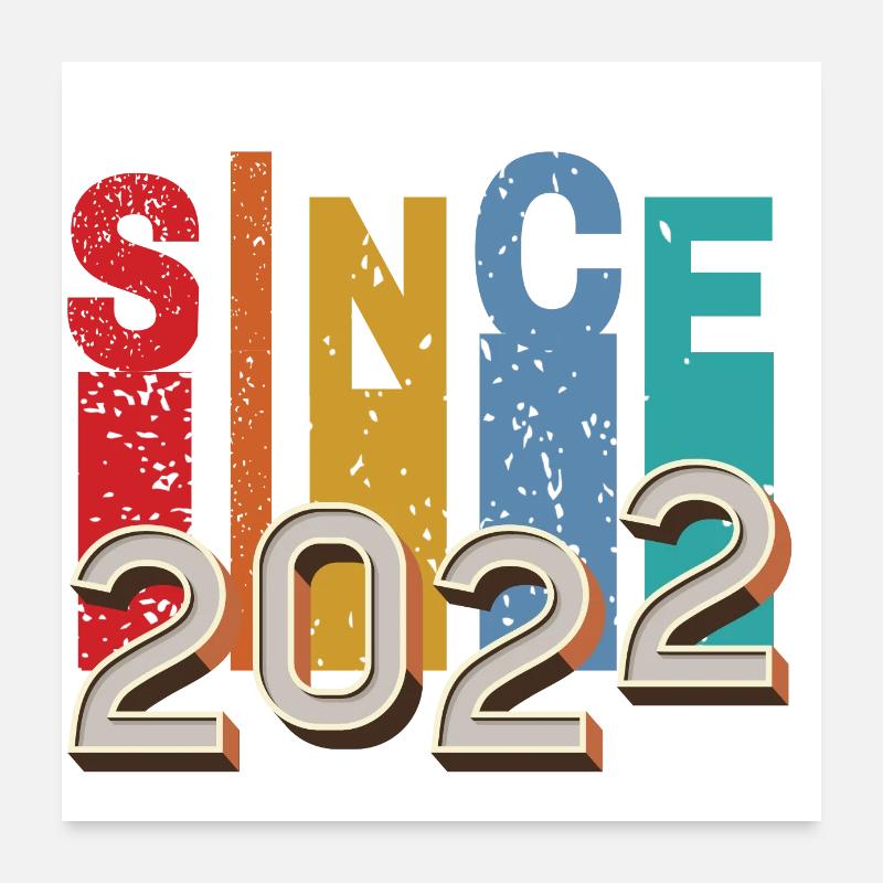 Seit 2022 retro Poster 60x60 cm