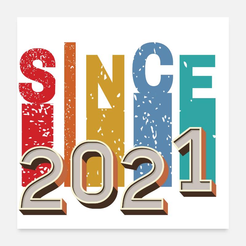 Seit 2021 retro Poster 60x60 cm