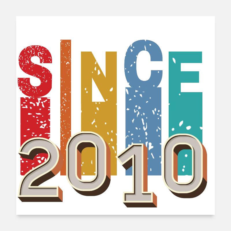 Seit 2010 retro Poster 60x60 cm