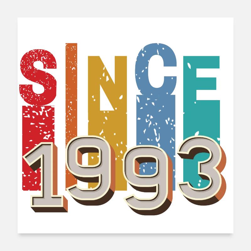 Seit 1993 retro Poster 60x60 cm