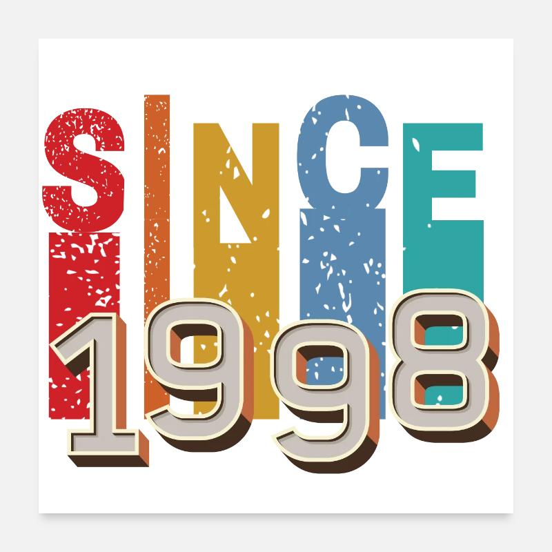 Seit 1998 retro Poster 60x60 cm