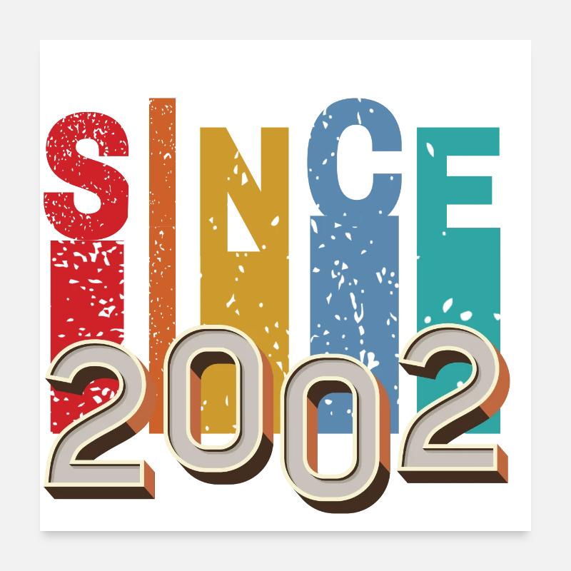 Seit 2002 retro Poster 60x60 cm