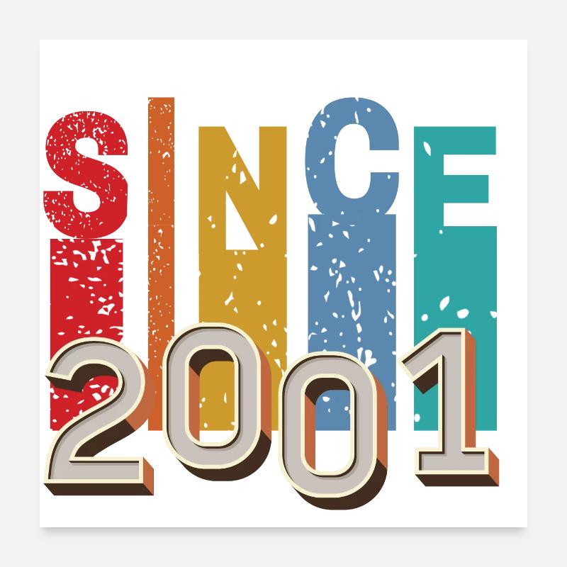 Since 2001 retro Poster 60 x 60 cm