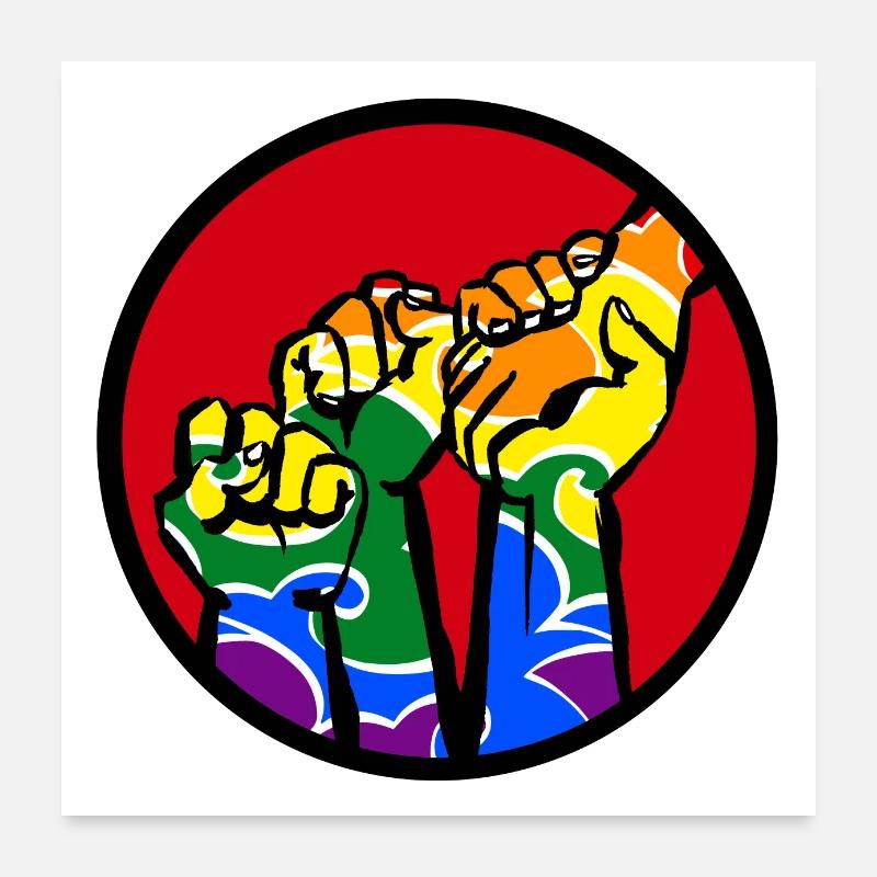 Fists4a LGBT Poster 24" x 24" (60x60 cm)