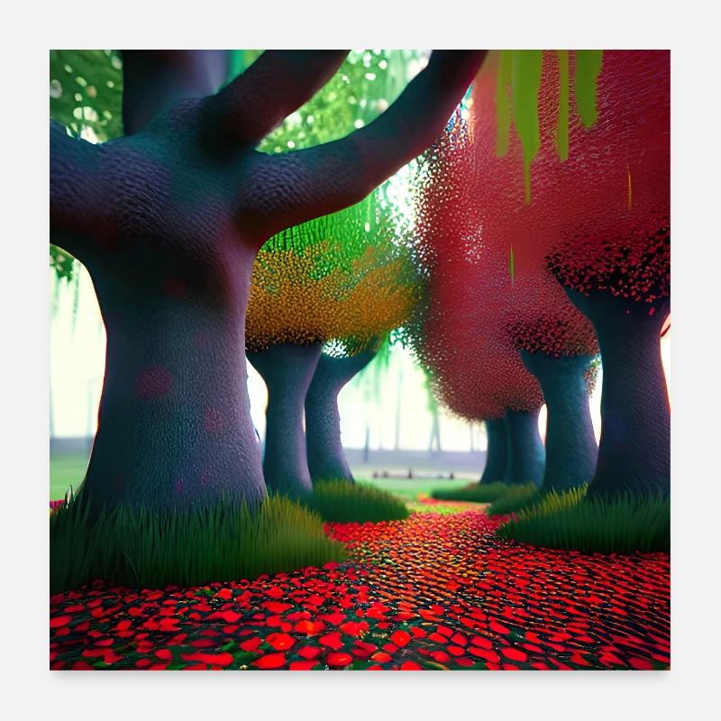 Wald der dicken Bäume Poster 60x60 cm
