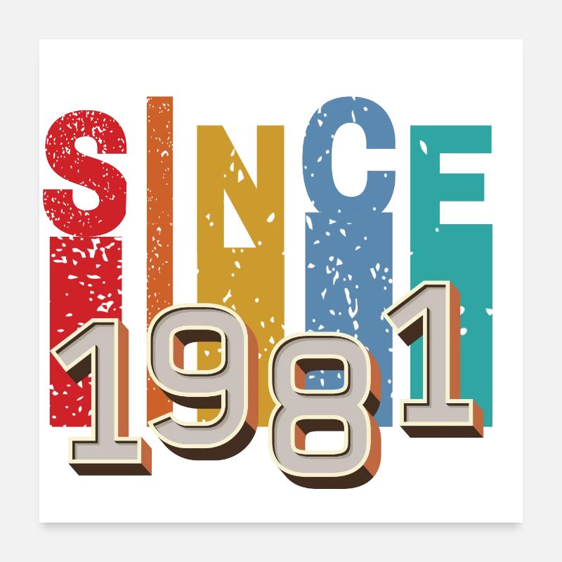 Seit 1981 retro Poster 60x60 cm