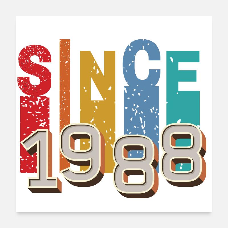 Seit 1988 retro Poster 60x60 cm