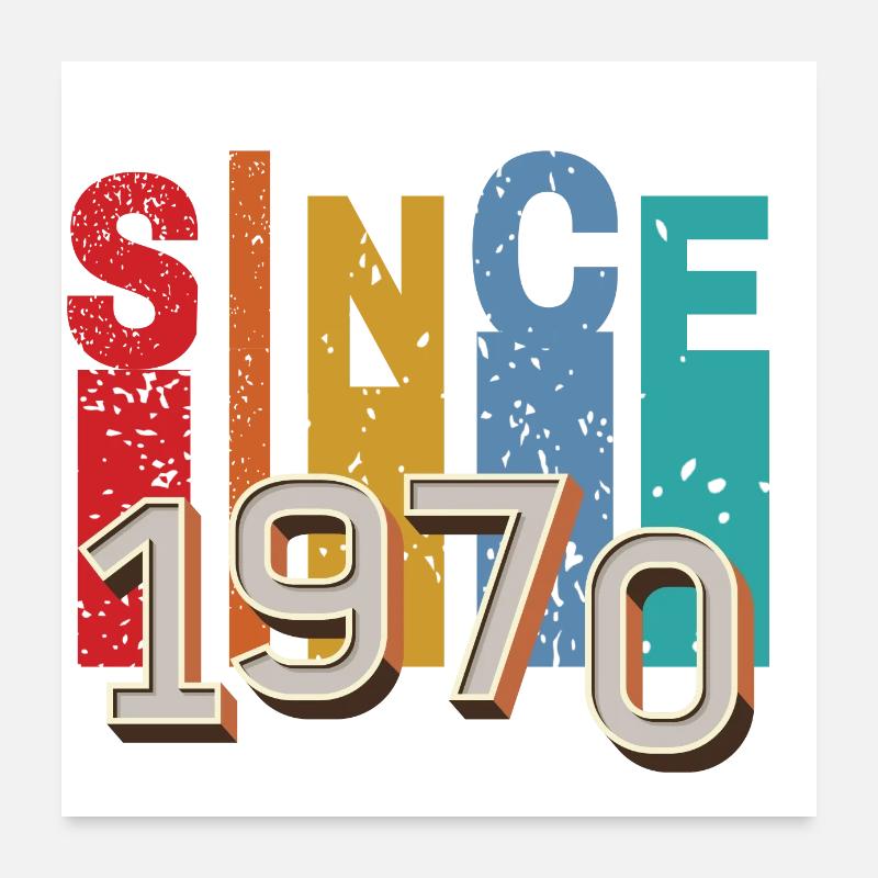 Seit 1970 retro Poster 60x60 cm