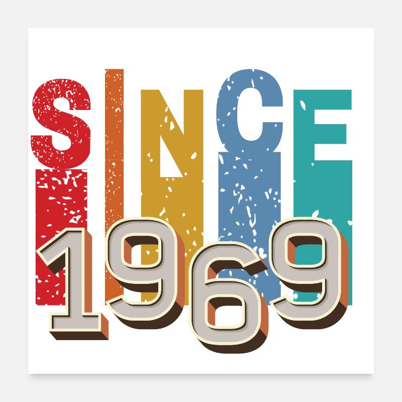Seit 1969 retro Poster 60x60 cm