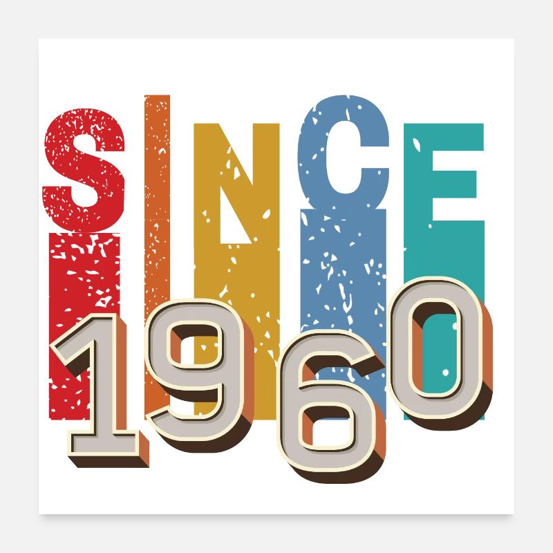 Since 1960 retro Poster 60 x 60 cm