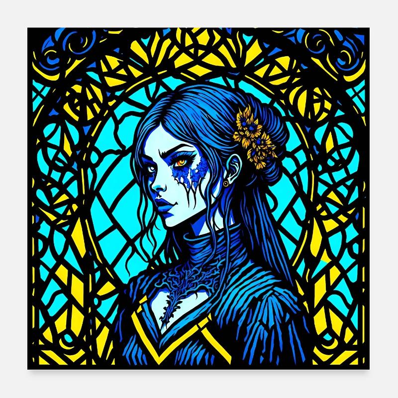 Gothic-Mädchen Poster 60x60 cm