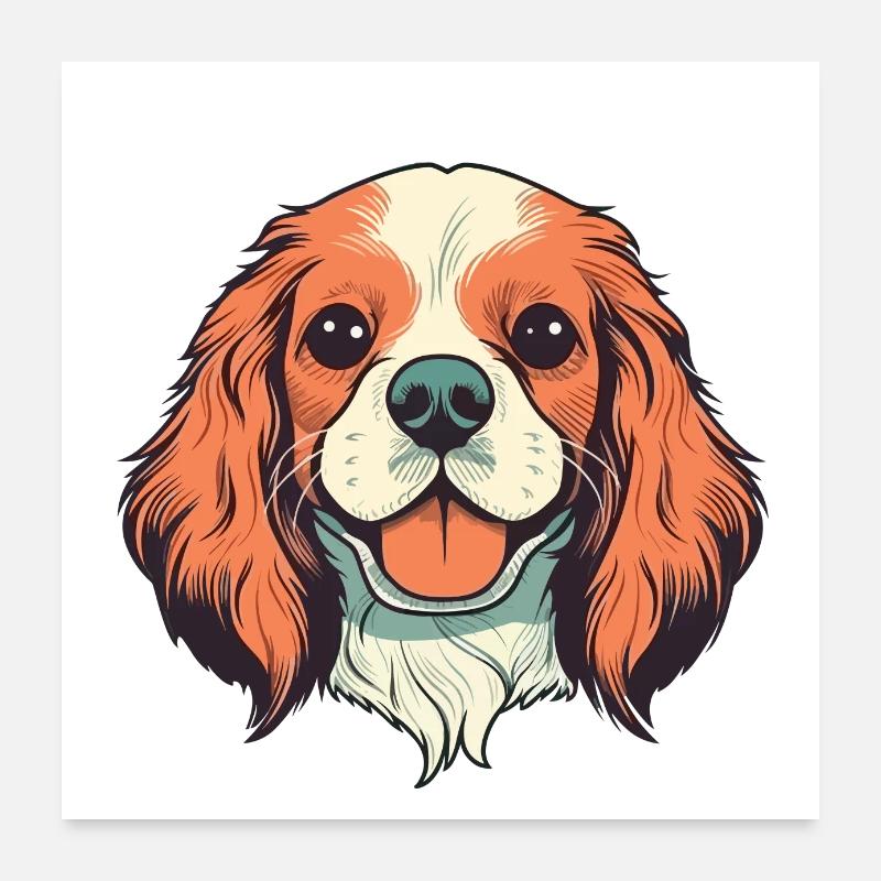 Le Cavalier König Charles Poster 60x60 cm