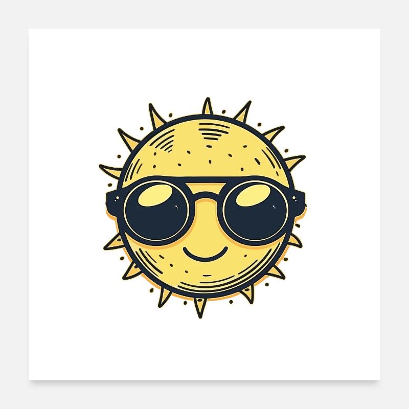 Soleil - Poster 60 x 60 cm - blanc