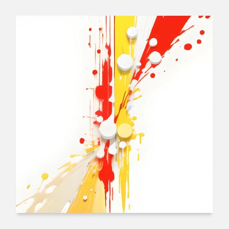 Éclaboussure de couleur abstraite Poster 60 x 60 cm