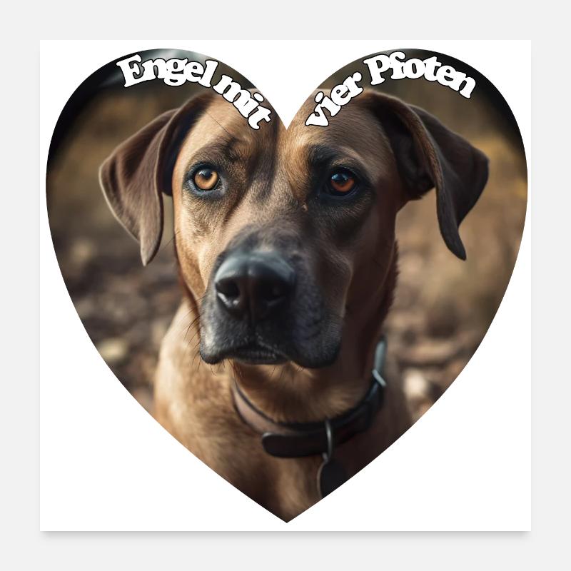 Mein Engel hat vier Pfoten Poster 60x60 cm