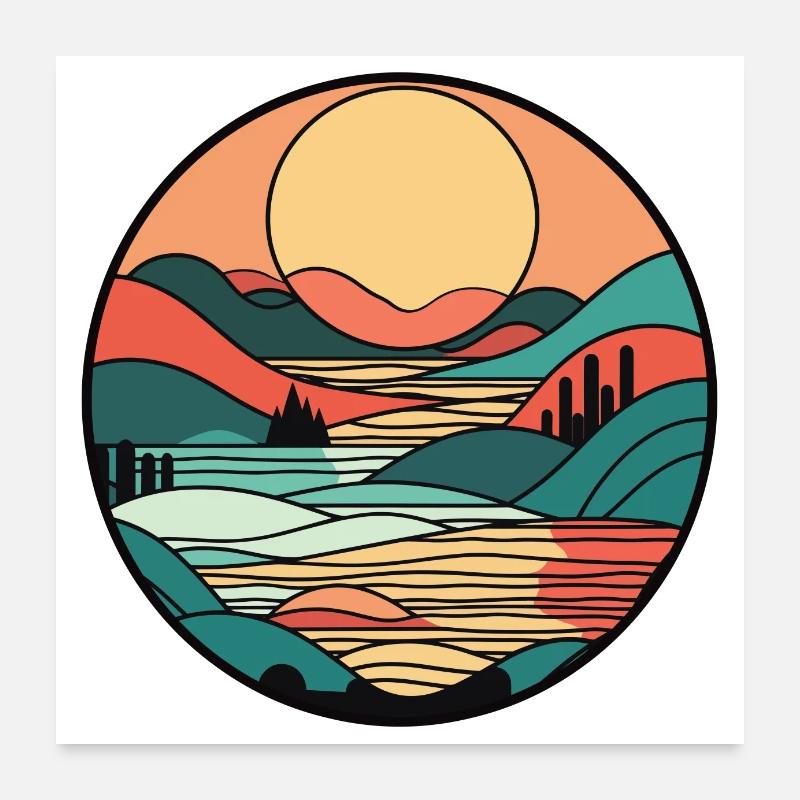 Sonnenuntergang Poster 60x60 cm