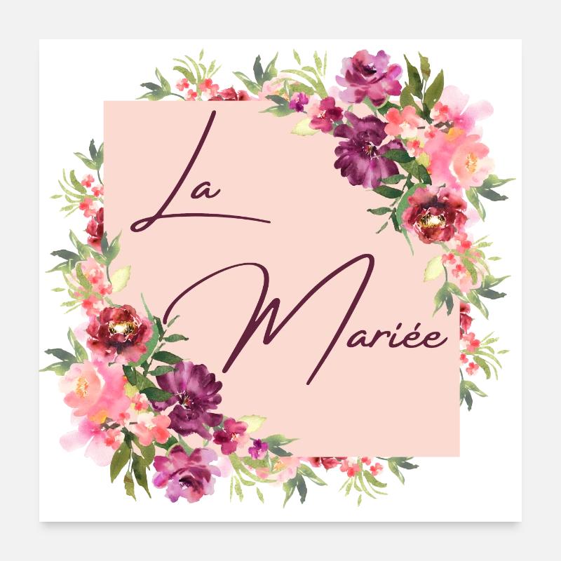 La mariée floral Poster 60 x 60 cm