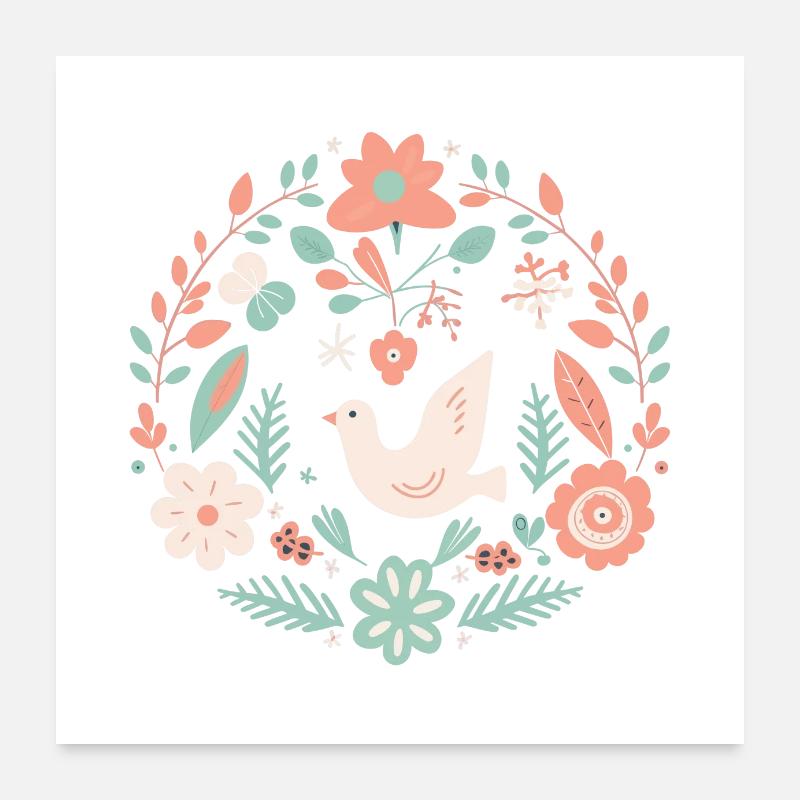 Frieden und Liebe Poster 60x60 cm