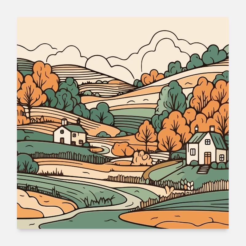 Landschaft Poster 60x60 cm