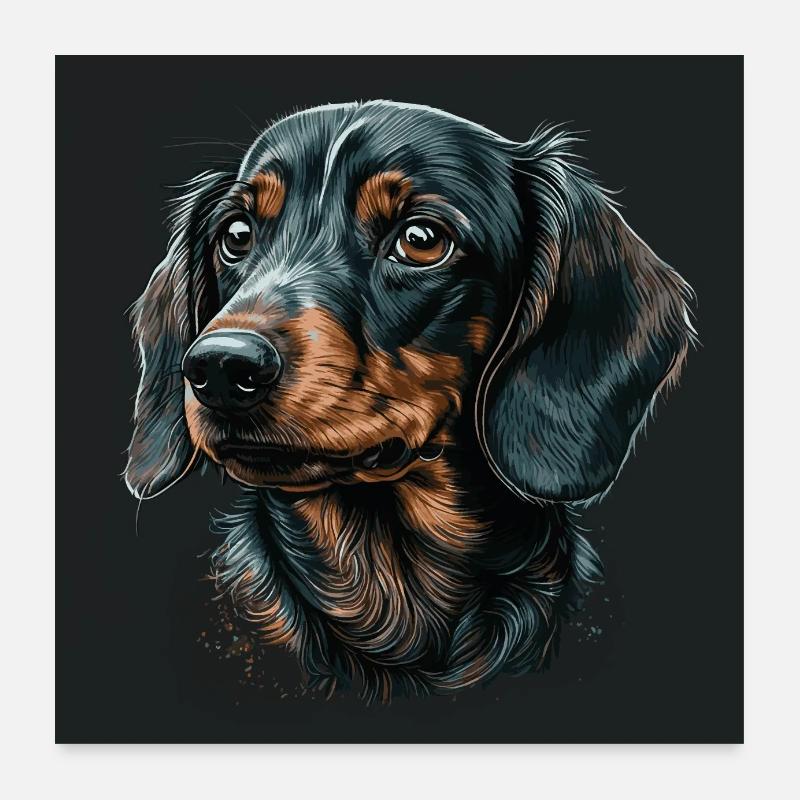 Teckel Poster 60 x 60 cm