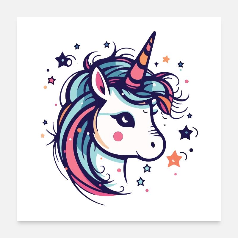Licorne Poster 60 x 60 cm
