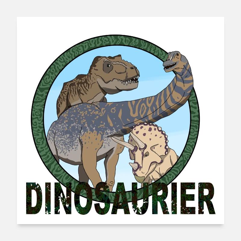 Dinos - Poster 60x60 cm - Weiß