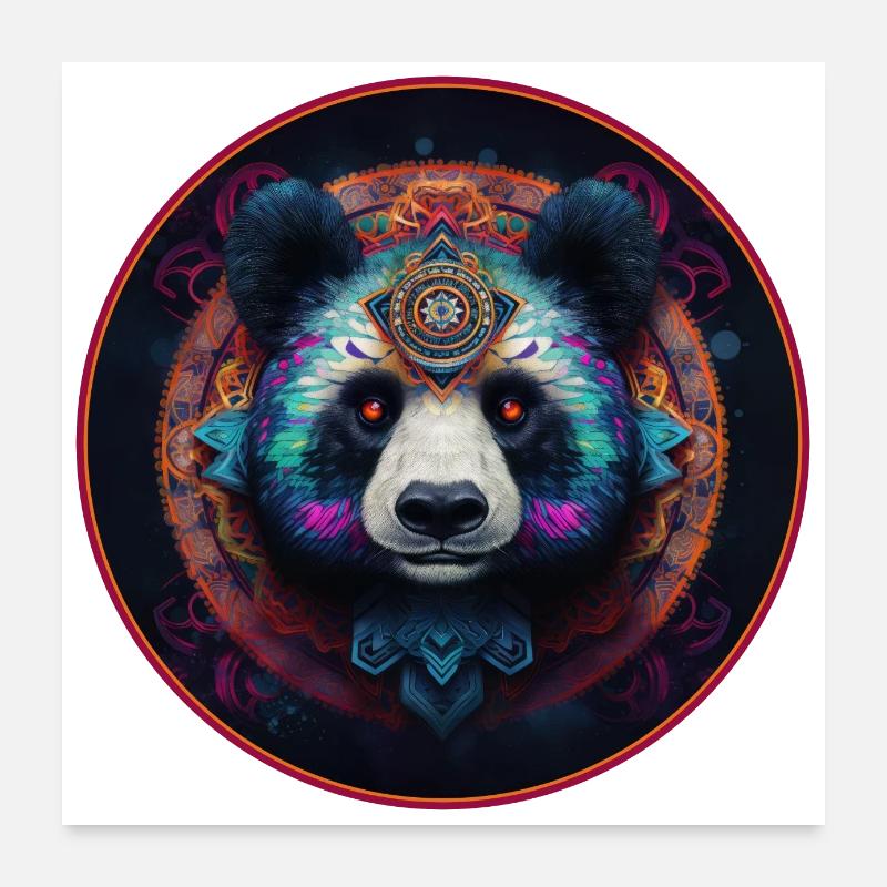 Tribal Panda Poster 24" x 24" (60x60 cm)