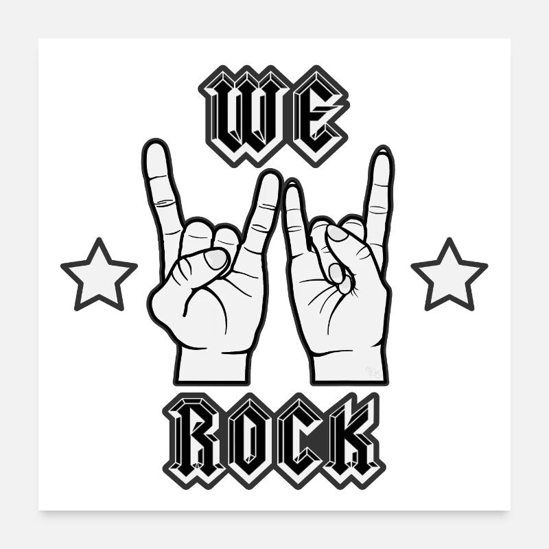 We rock Poster 60x60 cm