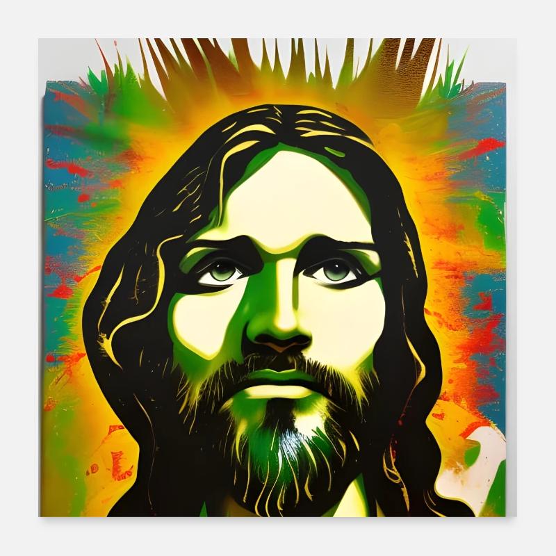 Jesus Christus - Poster 60x60 cm - Weiß