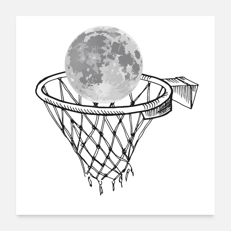Basketlune Poster 24" x 24" (60x60 cm)