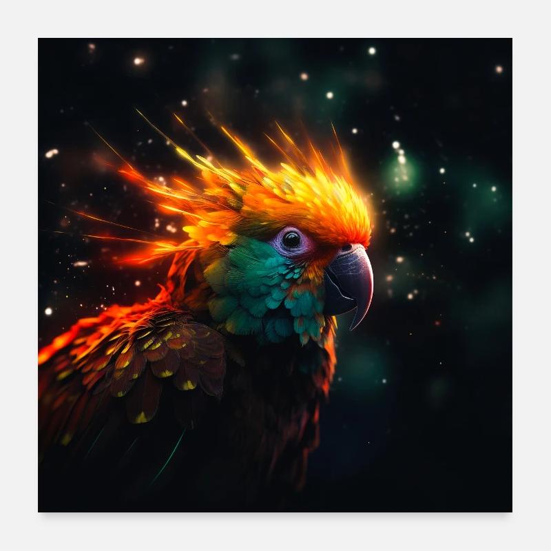 Majestic Parrot Poster 24" x 24" (60x60 cm)