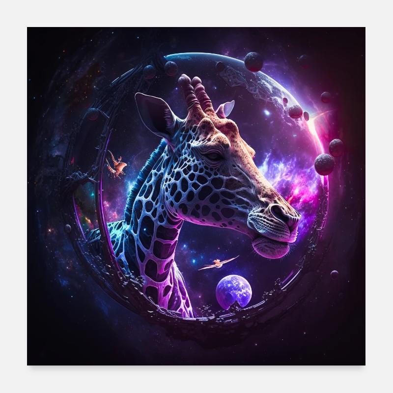 Cosmic Giraffe Poster 24" x 24" (60x60 cm)