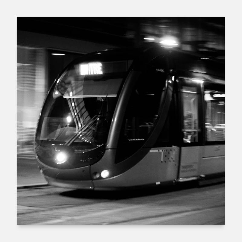 tram - Poster 60 x 60 cm - blanc