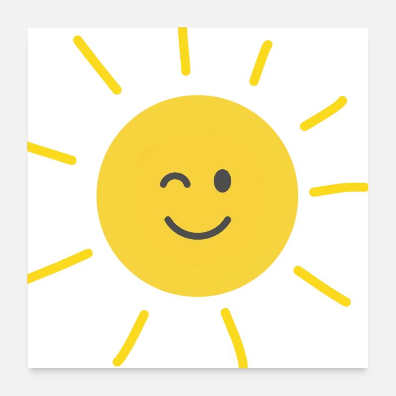 Lachende Sonne - Poster 60x60 cm - Weiß