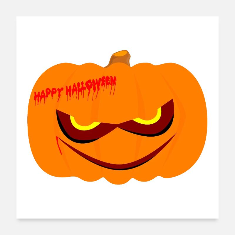 Evil Halloween Pumpkin Poster 24" x 24" (60x60 cm)