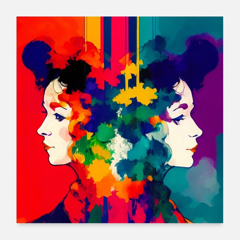 Deux sœurs Poster 60 x 60 cm