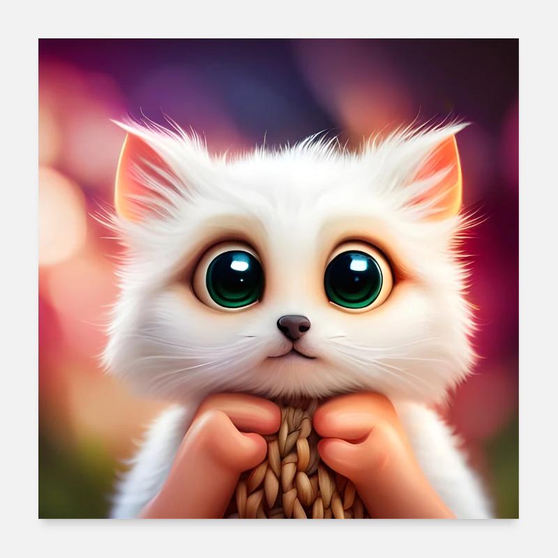 Cat cute Poster 24" x 24" (60x60 cm)