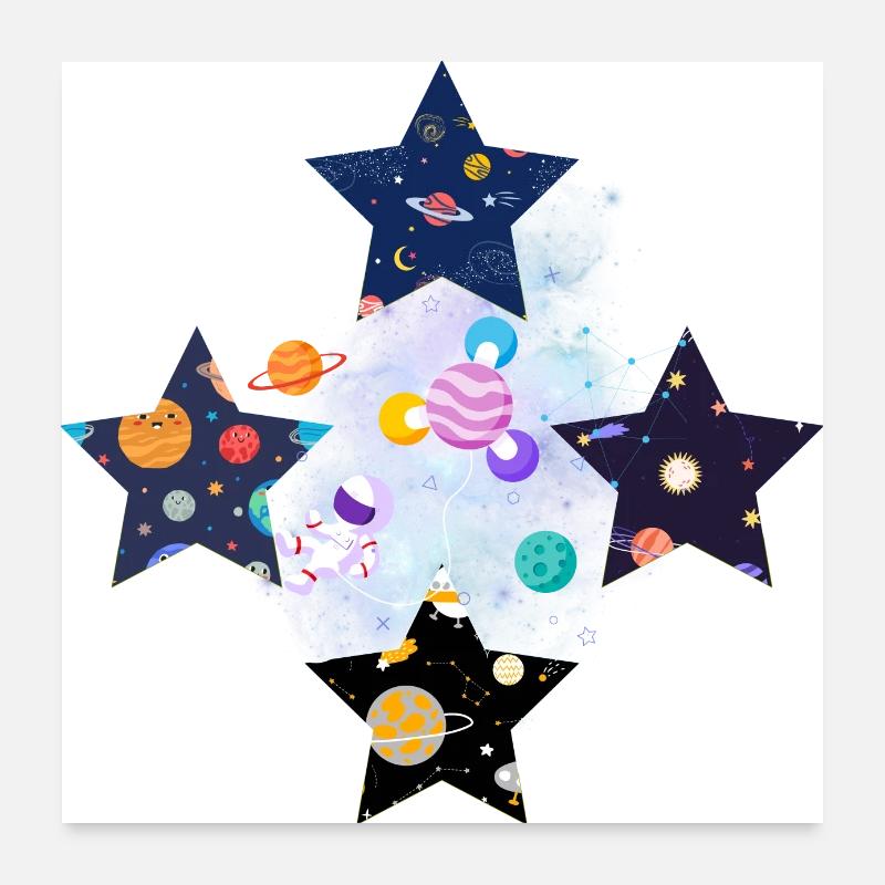 Four stars lost in space Poster 24" x 24" (60x60 cm)