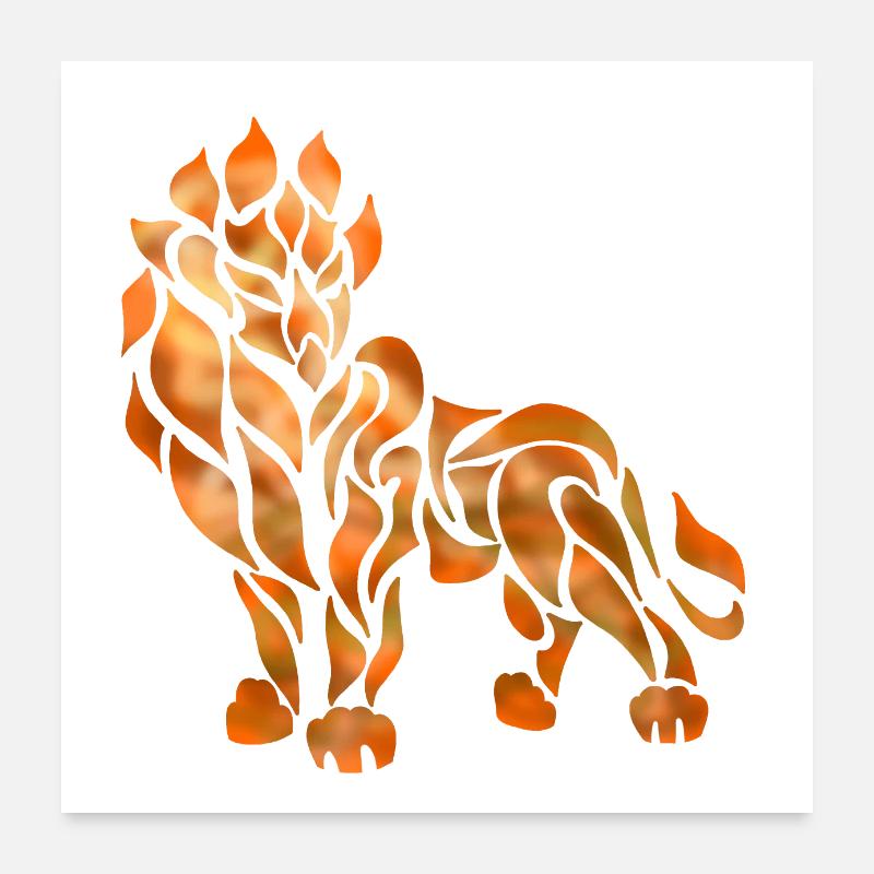 Löwe des Feuers Poster 60x60 cm