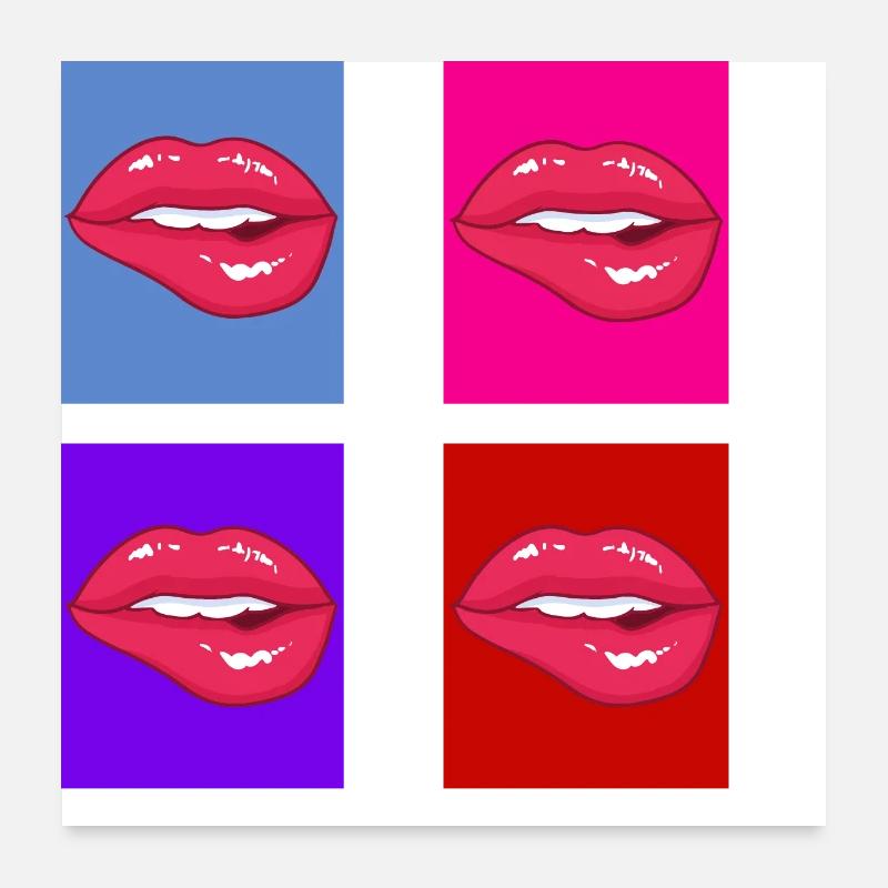 Retro-Lippen Poster 60x60 cm