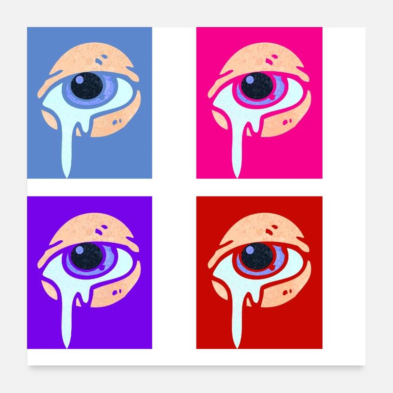 Unhappy retro eyes Poster 24" x 24" (60x60 cm)
