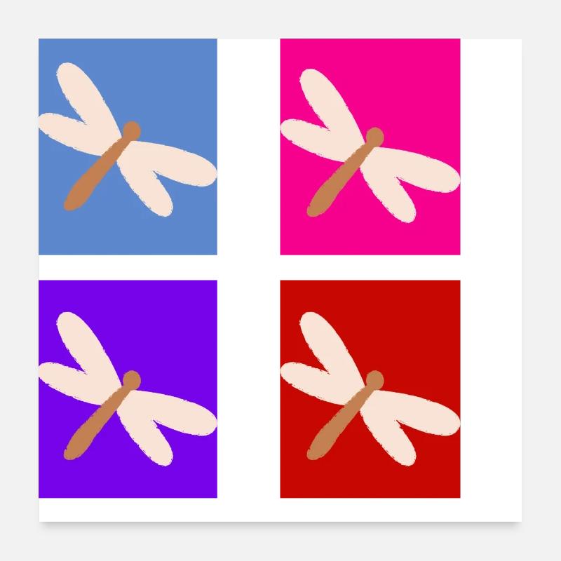 Retro butterfly Poster 24" x 24" (60x60 cm)