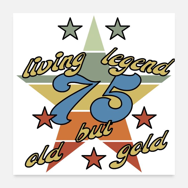 75 Jahe auf dem Buckel, Geburtstag Rentner Poster 60x60 cm
