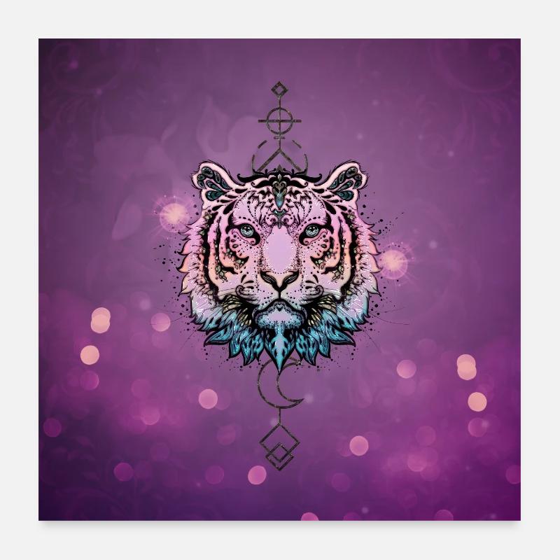 Wunderbarer bunter Tiger Poster 60x60 cm