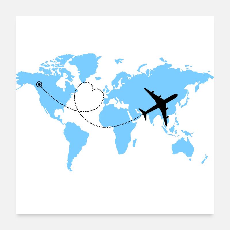 Allez on voyage Poster 60 x 60 cm