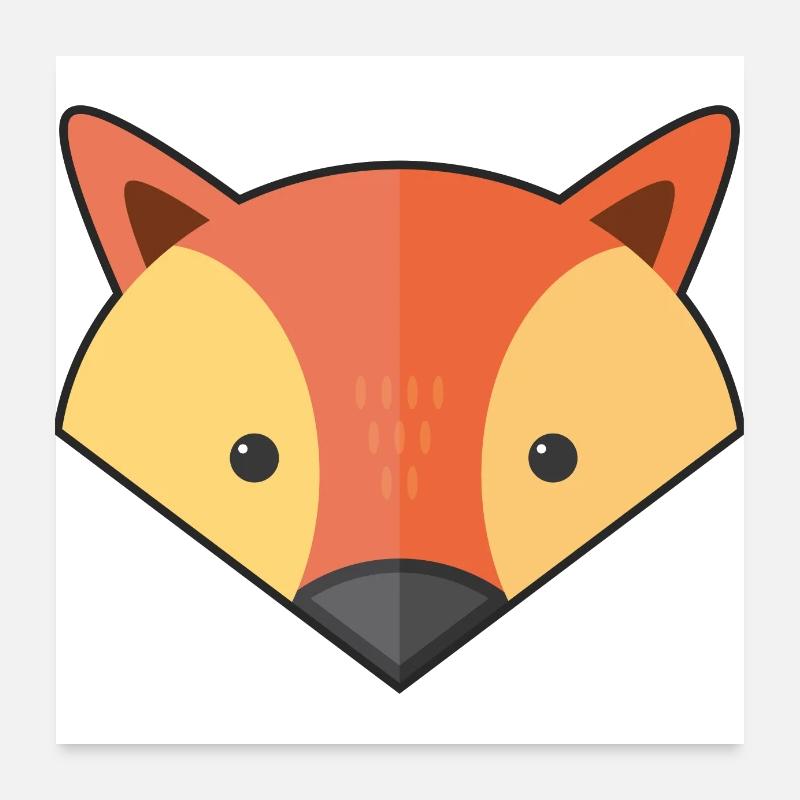 Renard simple mignon Poster 60 x 60 cm