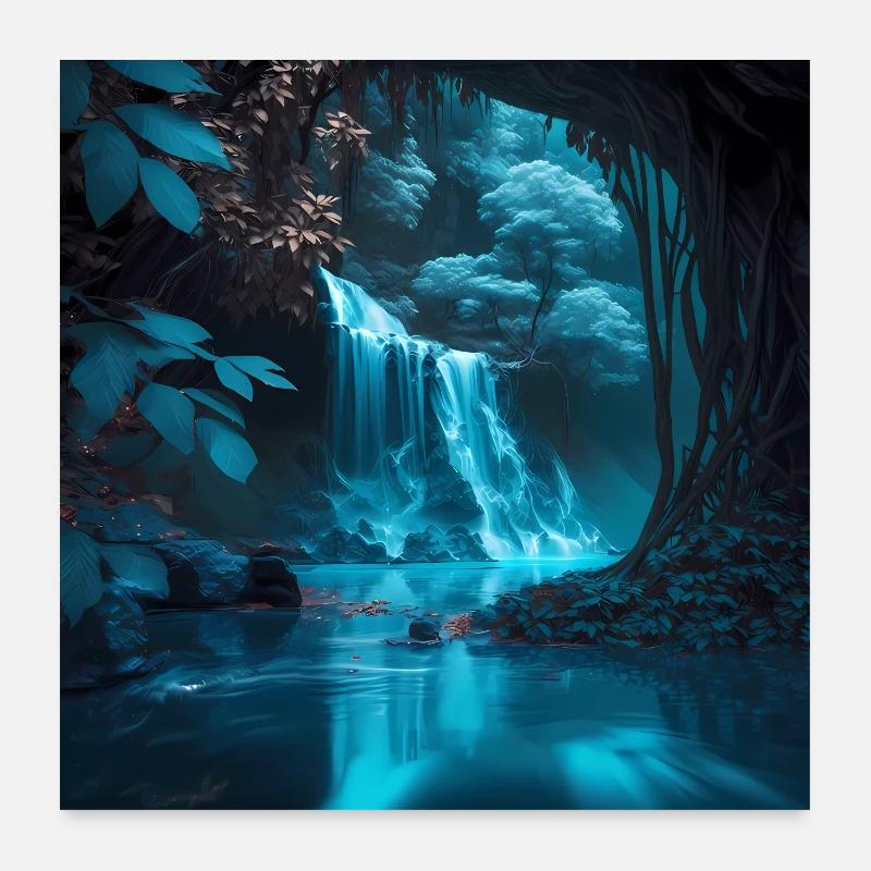 Wasserfall Poster 60x60 cm