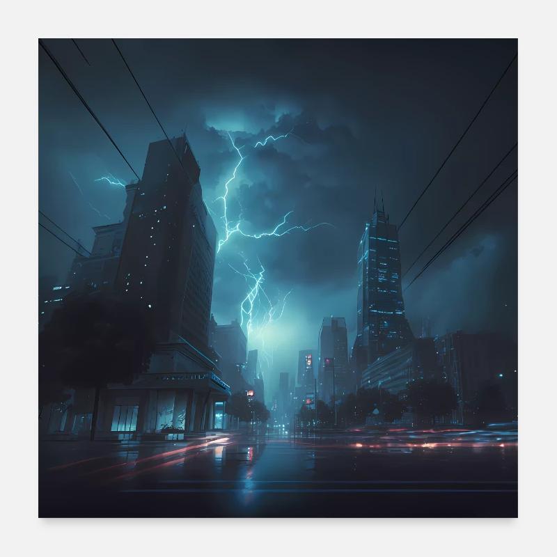 Affiche de l’œuvre d’art Thunderstorm Storm Poster 60 x 60 cm
