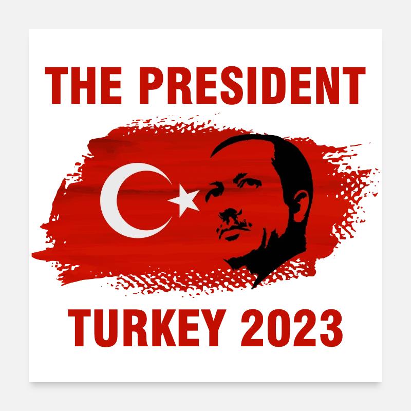 President Recep Tayyip Erdogan Turkey 2023 Poster 24" x 24" (60x60 cm)