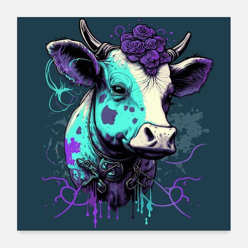 Une drôle de vache bizarre Poster 60 x 60 cm